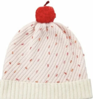 Kate Spade New York Pastry Pink frosting/sprinkles Cupcake Beanie Hat NWT